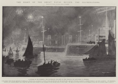 La nuit de la grande revue navale, les illuminations - Fred T. Jane